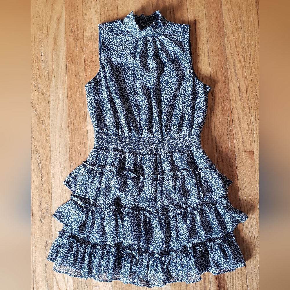 1. State Navy and White Ruffle Mini Dress